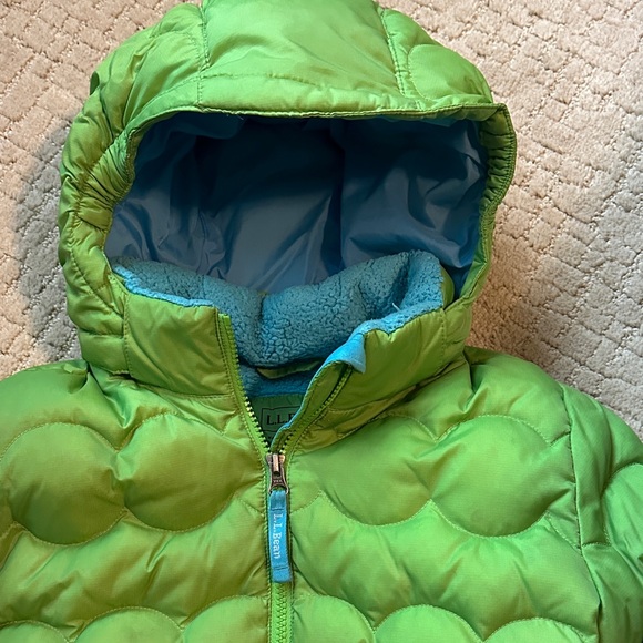 L.L. Bean Lime Green Hooded Puffer Jacket - Picture 3 of 4